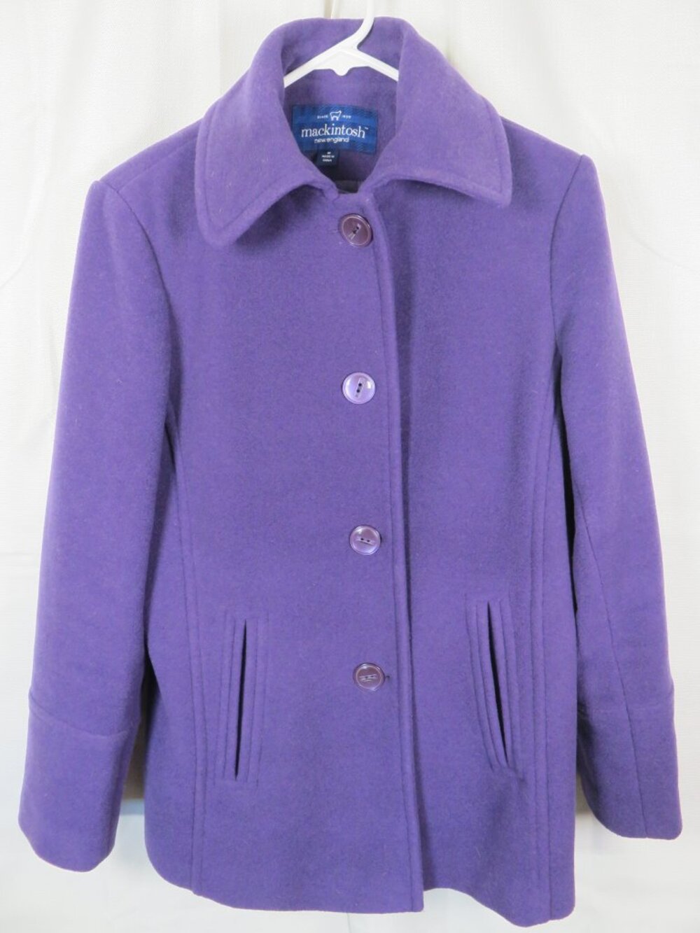 Mackintosh New England Purple Wool Blend Coat Womens Medium